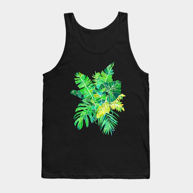 Bouquet of tropical green leaves Tank Top by JBLAIS DESIGN 